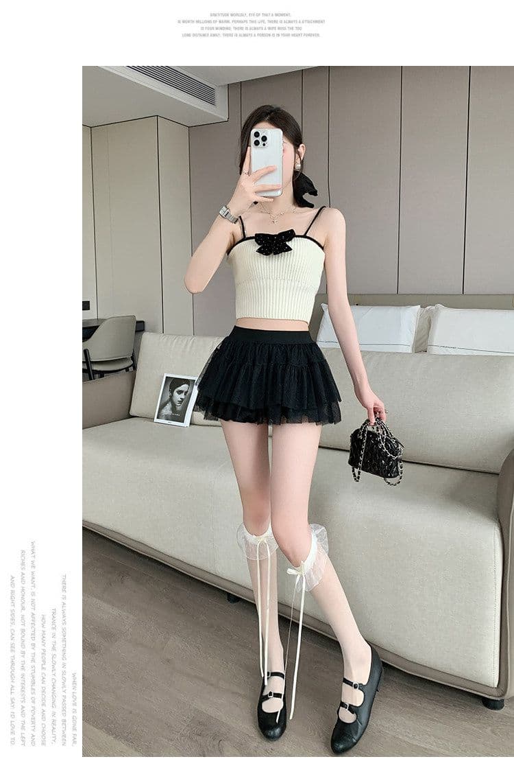 발레 바람 달콤함 망사 퍼프 케이크 미니 스커트 여성 여름 새로운 노출 방지 미니 스커트 한 마디 반신 스커트 상세 이미지 10