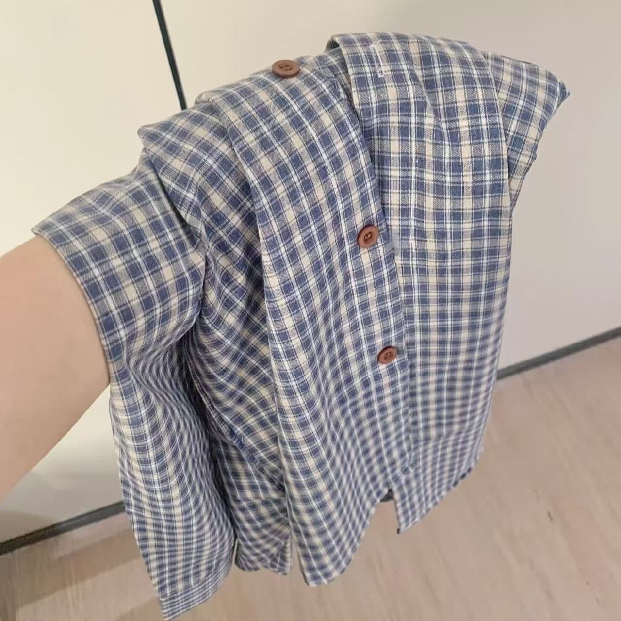 체크무늬 격자 무늬 셔츠 외부 가져 가라. 여성 가을 새로운 작은 대중 한 부서 다용도 루즈핏 느긋한 바람 셔츠 재킷 이미지 3