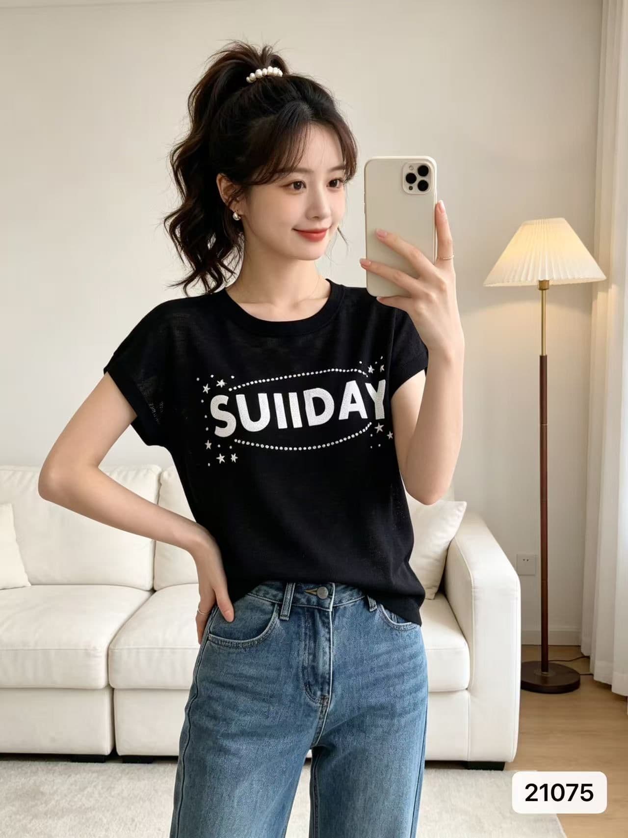 여름 새로운 한국 스타일 대나무 마디 마 패션 라운드 넥 알파벳 프린트 핫픽스 루즈핏 풀오버 반팔 다용도 맨위 상세 이미지 5