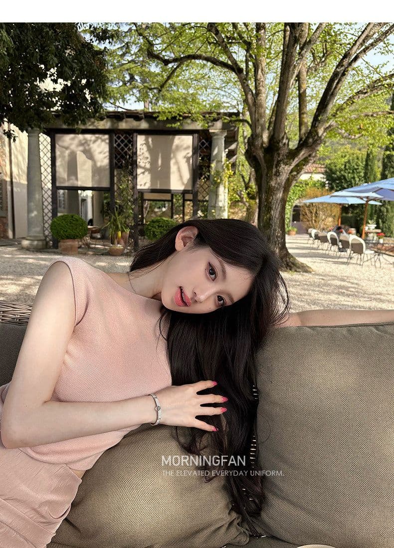 프랑스식 아름다운 작은 날다 소매 니트 티셔츠 여성 여름 순수한 욕망 핫걸 백리스 몸매 가꾸기 쇼트 스타일 품격 슬림해 보이는 맨위 상세 이미지 7