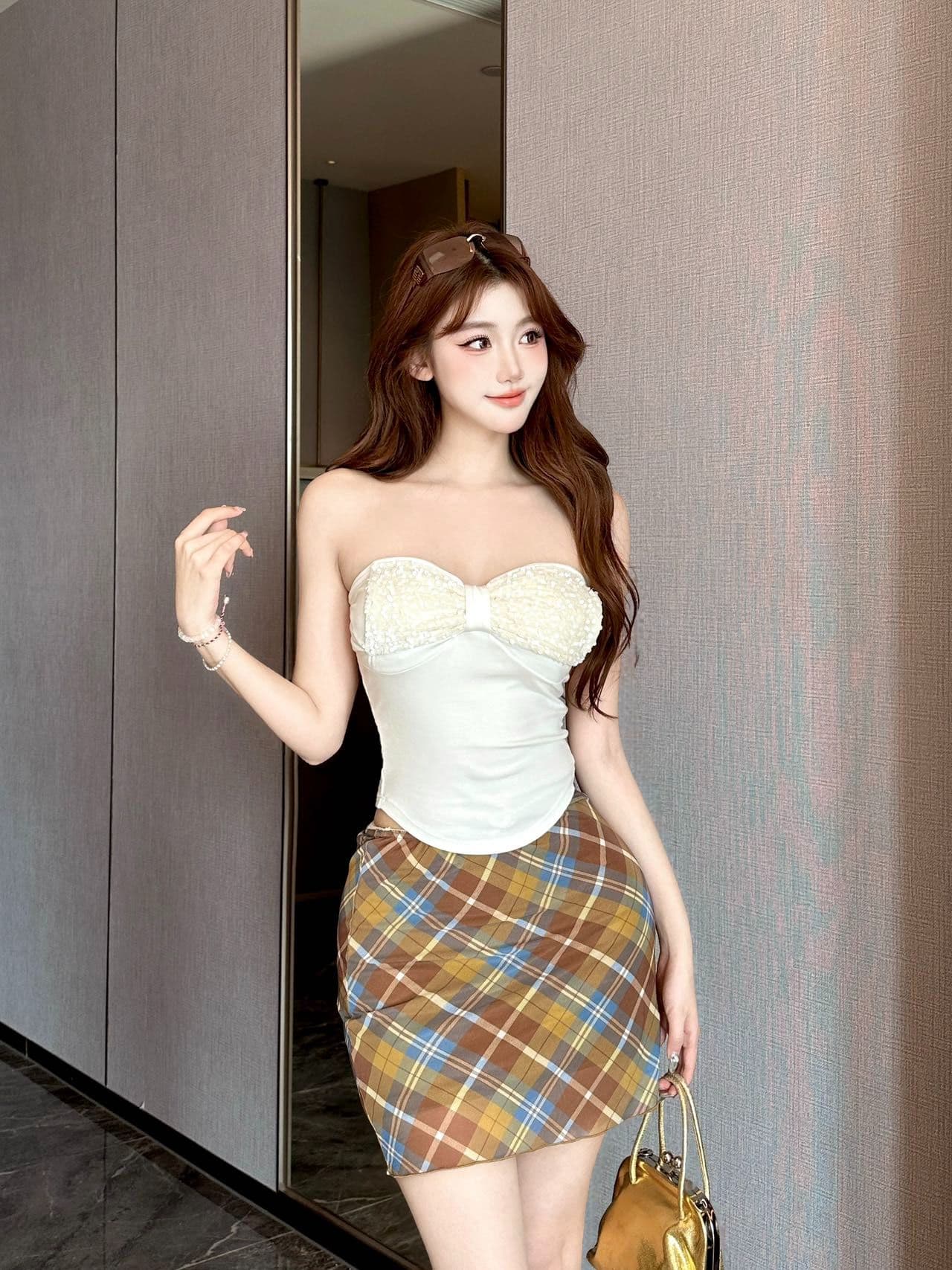 나비 매듭 스팽글 조끼 여성 순수한 욕망 핫걸 섹시함 포장 가슴 몸매 가꾸기 만나는 인사이드 잡아라. 의류 외출용 상세 이미지 2
