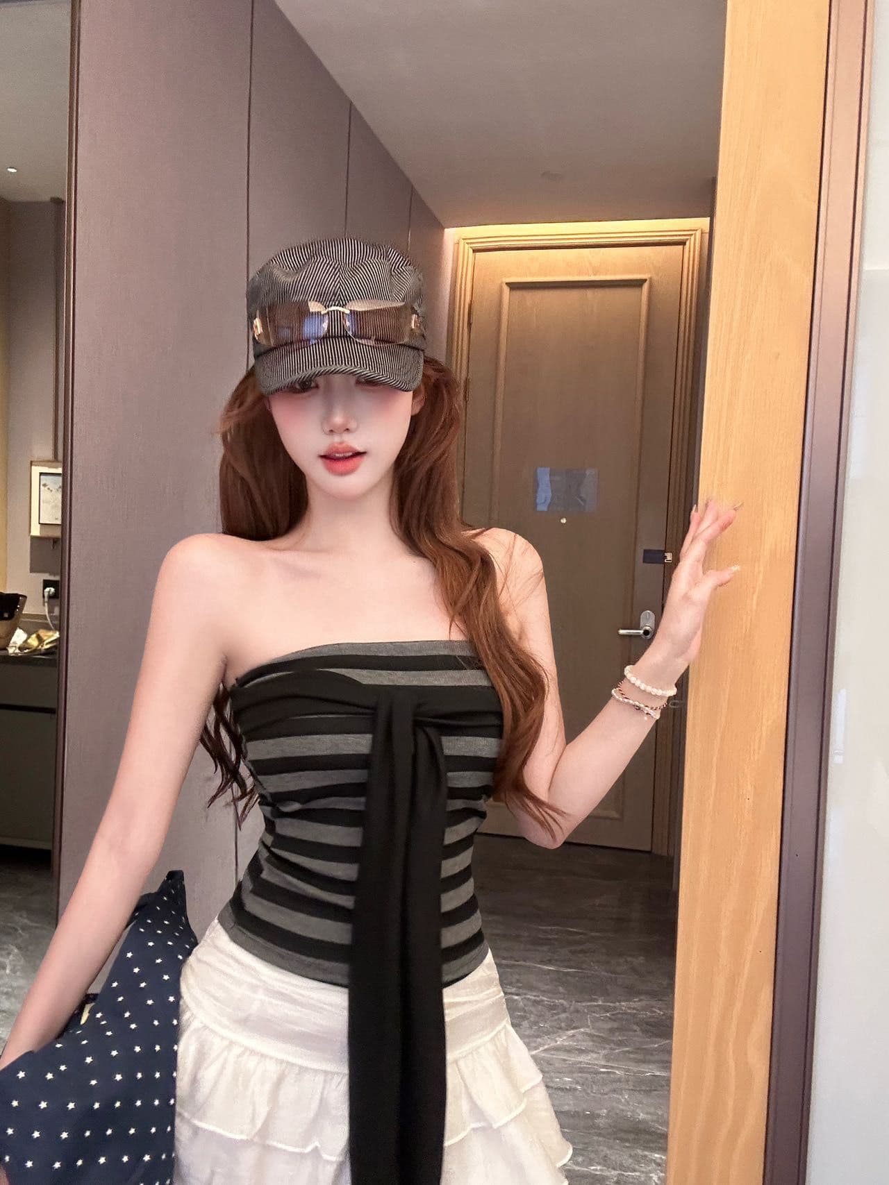 나비 매듭 튜브탑 조끼 여성 여름 순수한 욕망 핫걸 섹시함 포장 가슴 몸매 가꾸기 만나는 인사이드 잡아라. 의류 상세 이미지 12