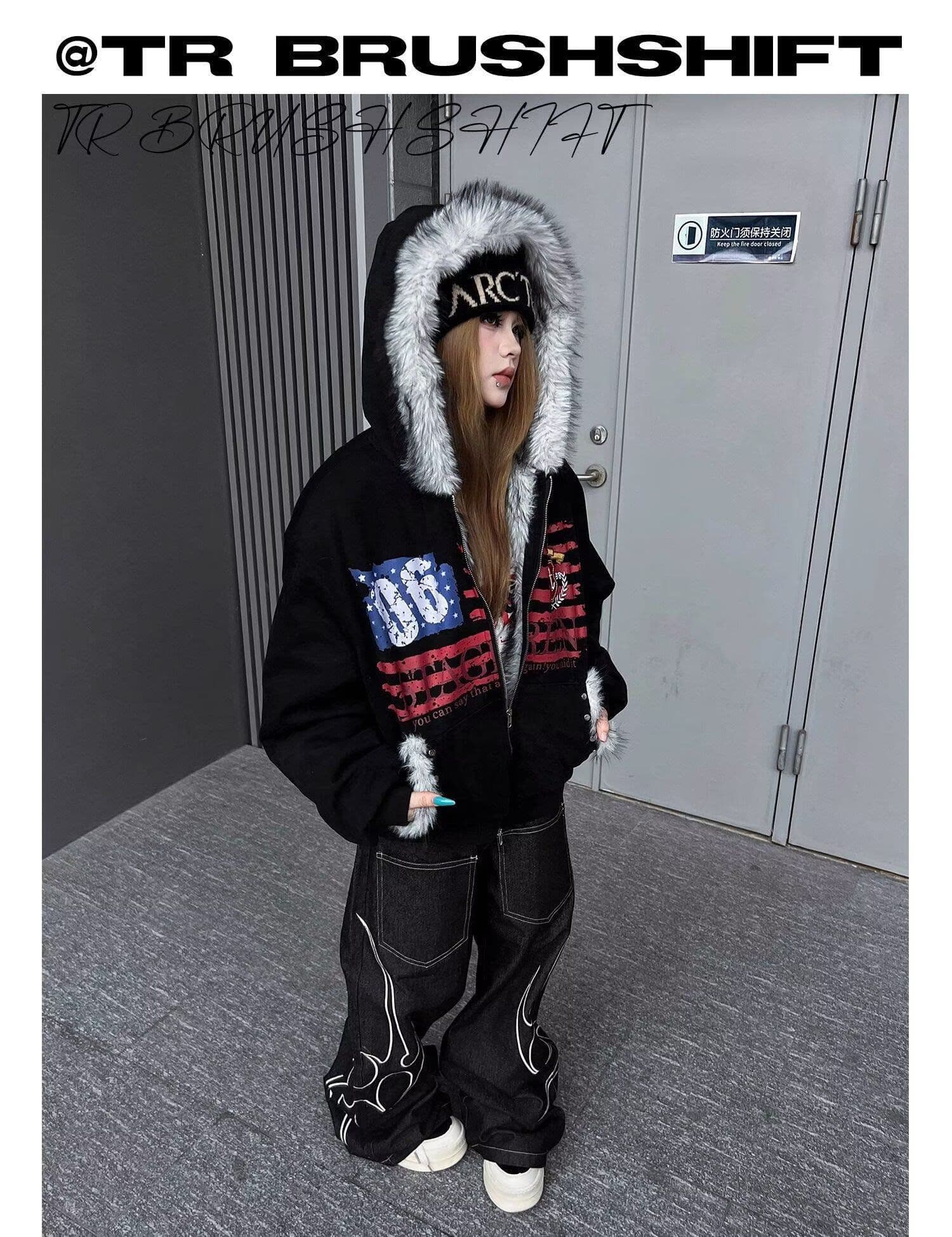 암소 토템 자수 카운터 주머니 개성 알파벳 청바지 웃음 하 트렌디 높음 거리 남녀 트렌드 악당 잘 생긴 긴 바지 상세 이미지 3