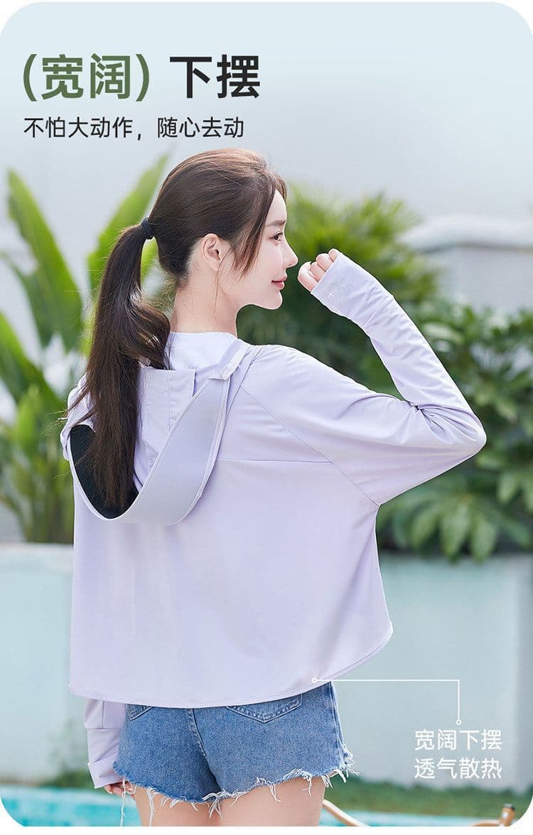 기타 색상 선택 사항 원본 실 얼음 실크 자외선 차단 의류 여성 차가운 센스 자외선 차단 복 통기성 블랙 접착제 모자 국방 자외선 여성 코트 상세 이미지 7