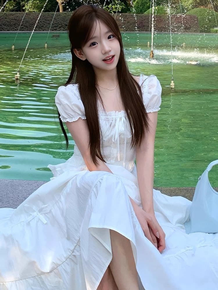 뒤로 명중 가져 가라. 펌프 로프 스트랩 한쪽 칼라 레이스 쉬폰 거품 소매 셔츠 순수한 욕망 쇼트 스타일 소매 꽃무늬 맨위 상세 이미지 4