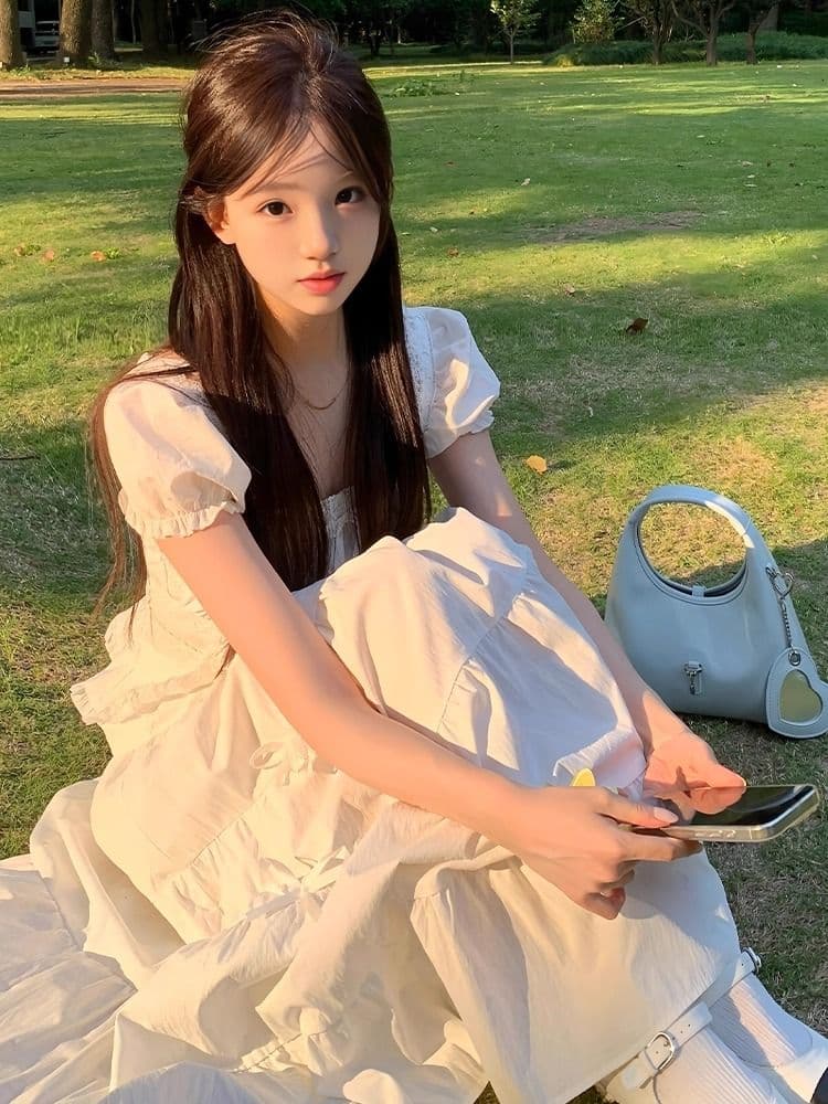 뒤로 명중 가져 가라. 펌프 로프 스트랩 한쪽 칼라 레이스 쉬폰 거품 소매 셔츠 순수한 욕망 쇼트 스타일 소매 꽃무늬 맨위 상세 이미지 5