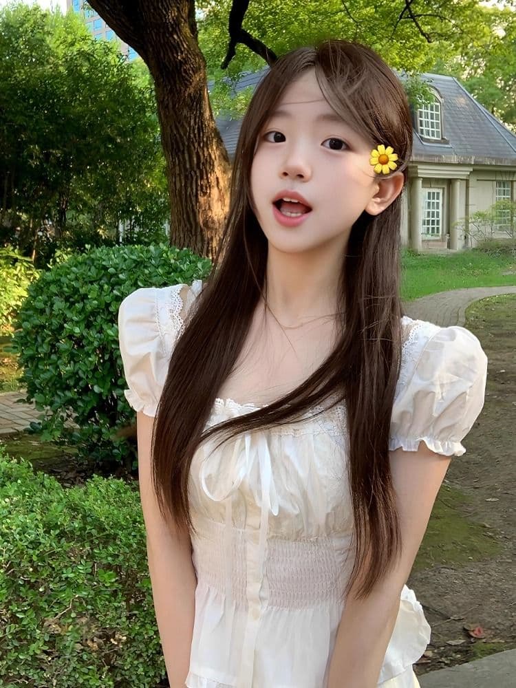 뒤로 명중 가져 가라. 펌프 로프 스트랩 한쪽 칼라 레이스 쉬폰 거품 소매 셔츠 순수한 욕망 쇼트 스타일 소매 꽃무늬 맨위 상세 이미지 6