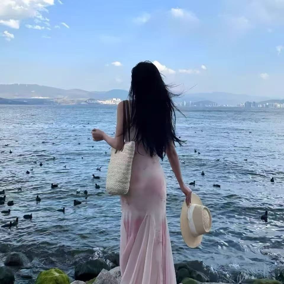 시간 아직도 느낌 렌더링 꽃무늬 여성 드레스 여름 슈퍼 요정 핑크색 거즈 스커트 섹시함 타이트 스커트 허리 수축 몸매 가꾸기 인어 꼬리 스커트 상세 이미지 4