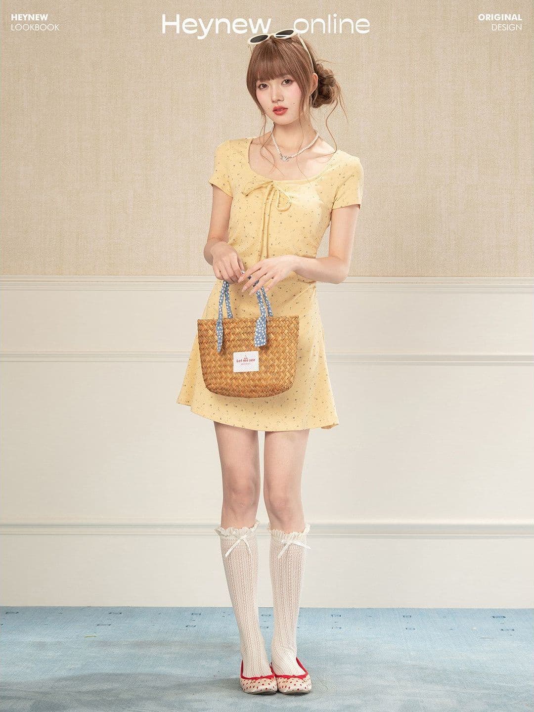 여름 순수한 욕망 바람 몸매 가꾸기 꽃무늬 달콤함 허리 수축 슬림해 보이는 품격 한여름 드레스 레이스 광장 칼라 반팔 치마 이미지 2