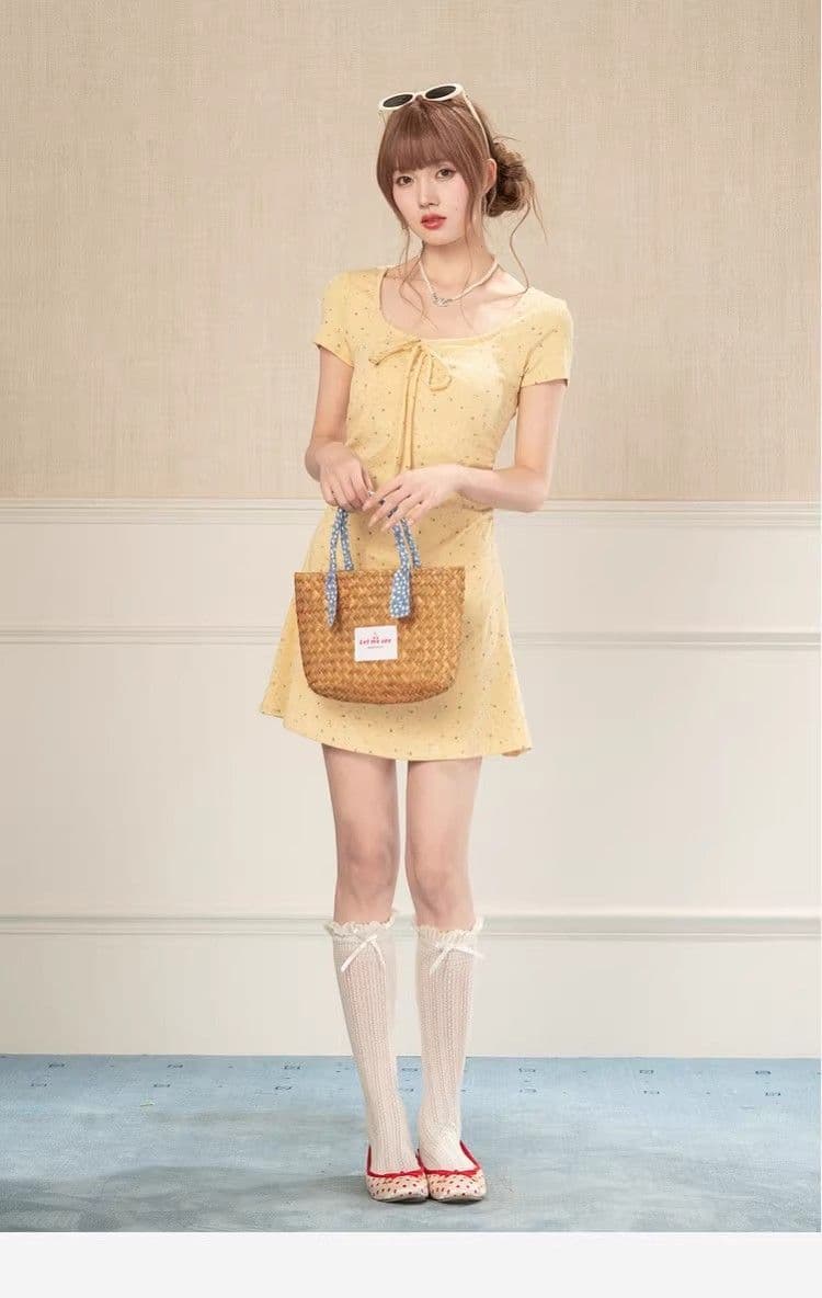 여름 순수한 욕망 바람 몸매 가꾸기 꽃무늬 달콤함 허리 수축 슬림해 보이는 품격 한여름 드레스 레이스 광장 칼라 반팔 치마 상세 이미지 13