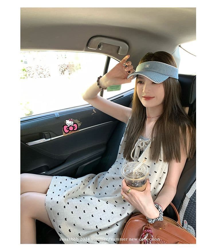 aaaaxbbb 니아 미 당겨서 회화 사회 du 홈 이중층 슬립 드레스 펌프 로프 디자인 센스 도트 무늬 조끼 스커트 상세 이미지 4