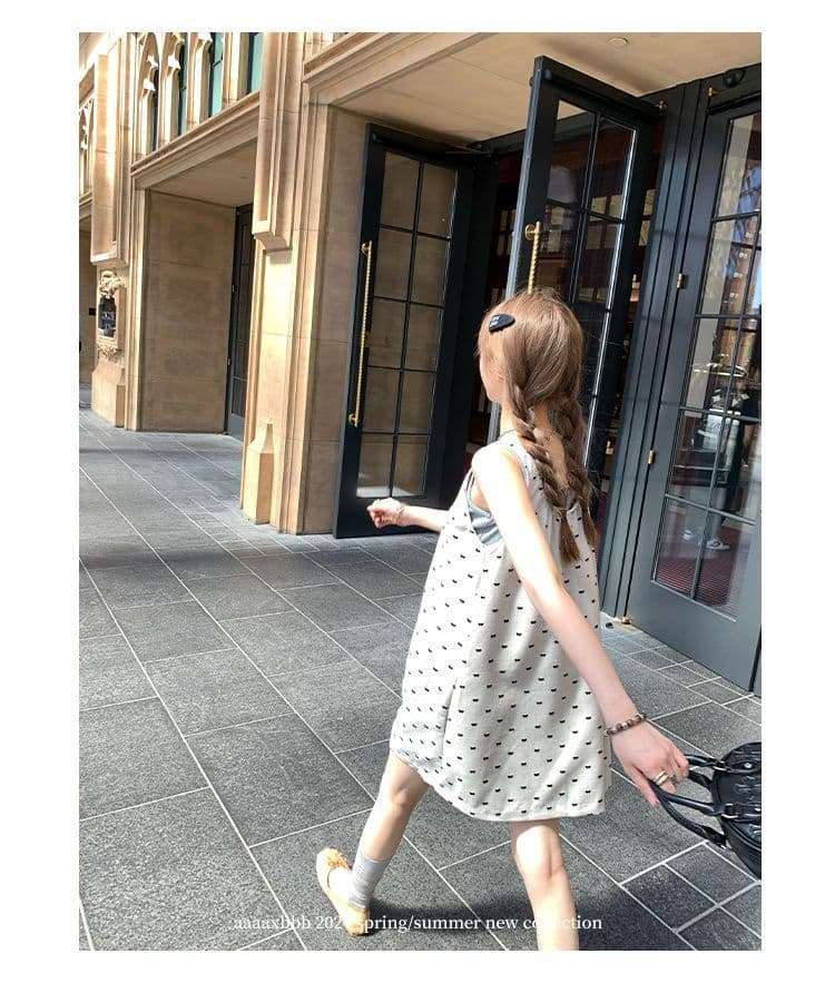 aaaaxbbb 니아 미 당겨서 회화 사회 du 홈 이중층 슬립 드레스 펌프 로프 디자인 센스 도트 무늬 조끼 스커트 상세 이미지 16