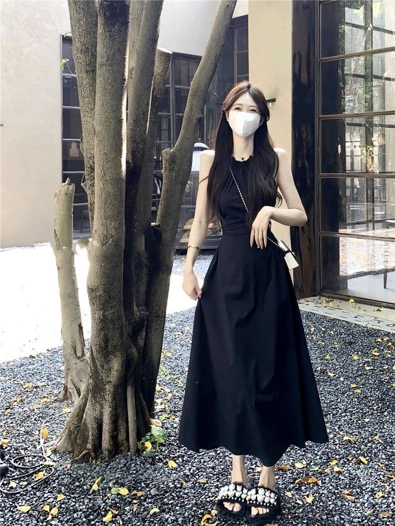 핑크색 행침 목 슬립 드레스 아이들 여름 디자인 센스 작은 대중 핫걸 감기 센스 휴가 바람 이슬 허리 롱 스커트 상세 이미지 12