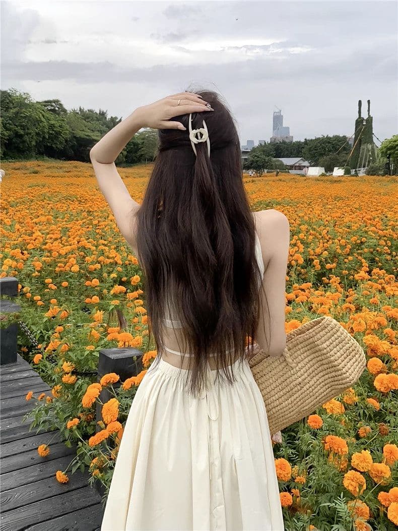 핑크색 행침 목 슬립 드레스 아이들 여름 디자인 센스 작은 대중 핫걸 감기 센스 휴가 바람 이슬 허리 롱 스커트 상세 이미지 20