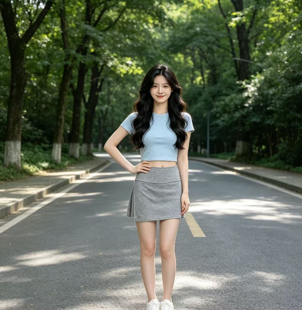 회색 웨이 바지 운동 짧은 바지 미니 스커트 여름 타이트 스커트 스택 착용 순수한 욕망 바람 측면 트임 반신 스커트 단어 버전 여성 상세 이미지 2
