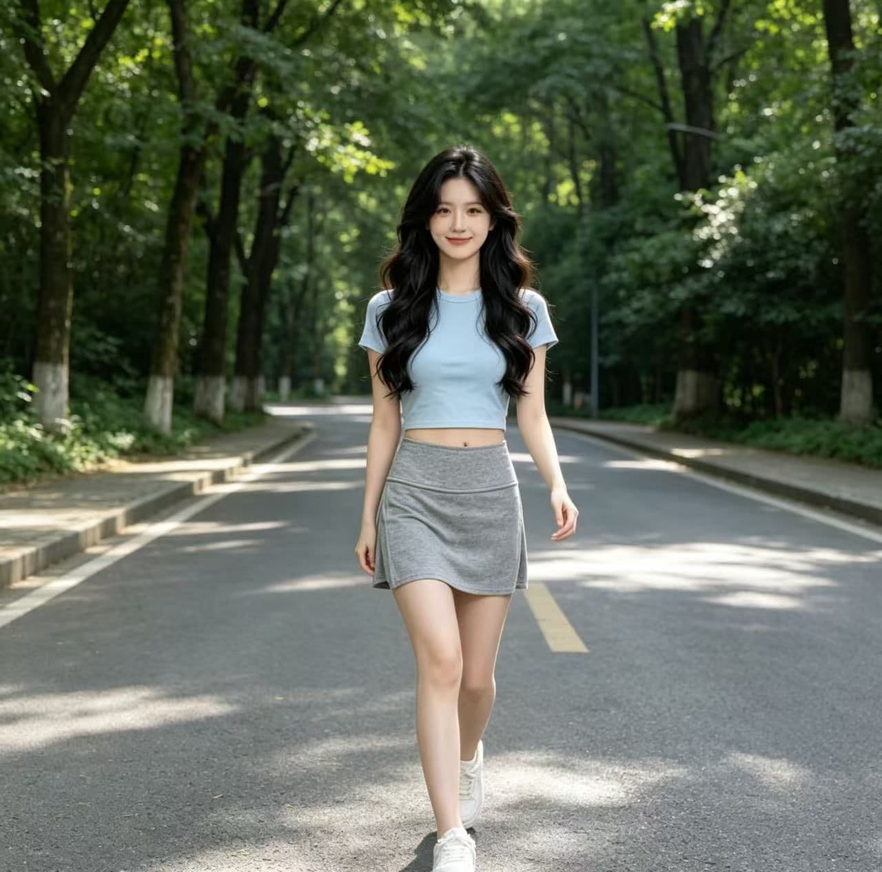 회색 웨이 바지 운동 짧은 바지 미니 스커트 여름 타이트 스커트 스택 착용 순수한 욕망 바람 측면 트임 반신 스커트 단어 버전 여성 상세 이미지 4