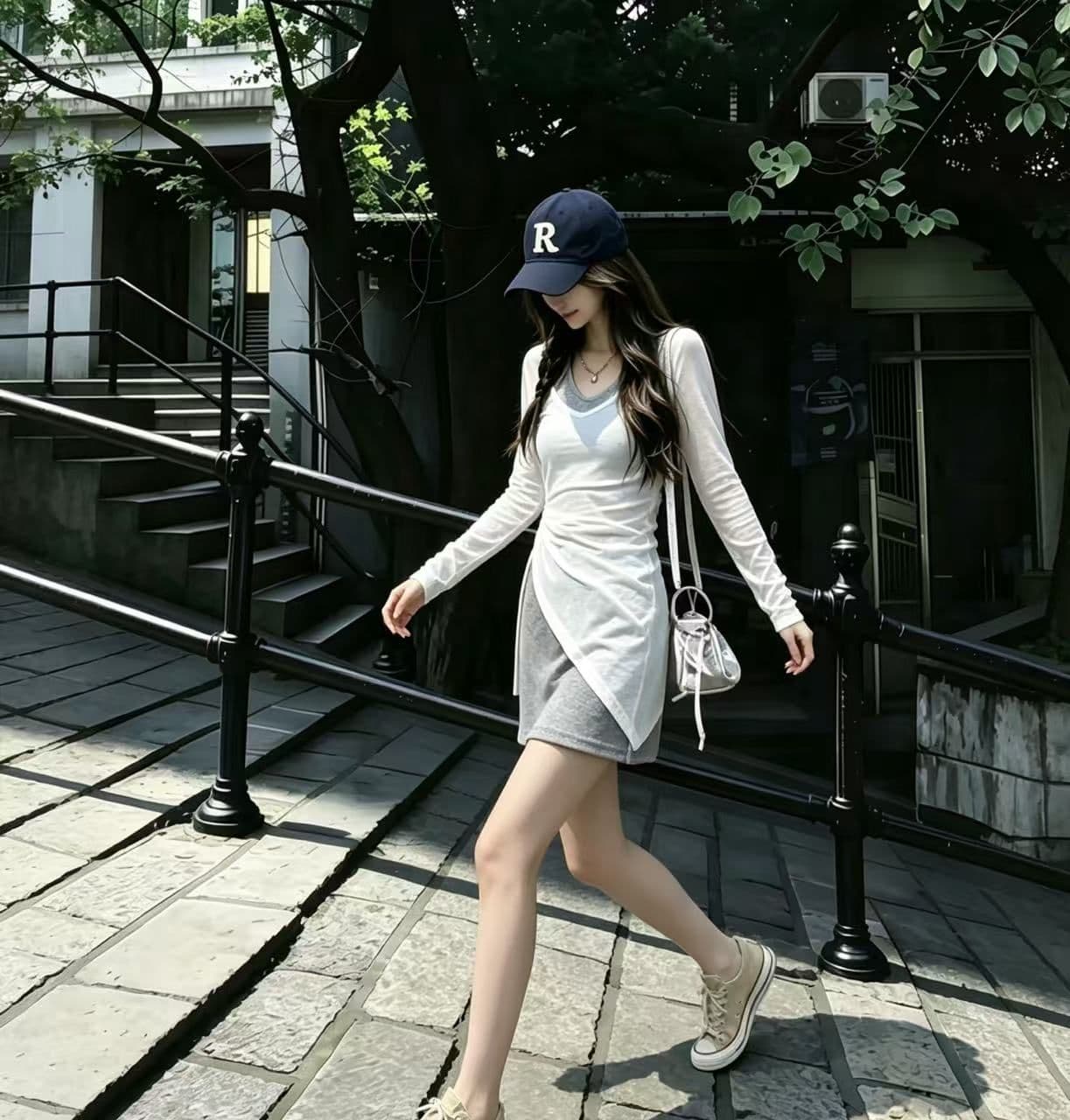 세트 여성 2026 봄 여름 새로운 품격 긴팔 펌프 로프 블라우스 행침 목 스트랩 길다 치마 드레스 투피스 세트 상세 이미지 2