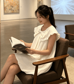 2026 퍼프 드레스 여름 민소매 나비 매듭 잘 행동 한 공주 꽃밭 치마 베이비 칼라 루즈핏 표지 고기 상세 이미지 2