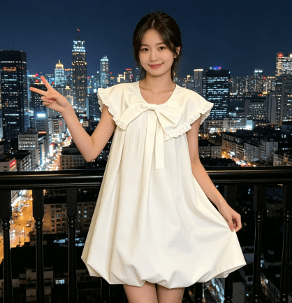 2026 퍼프 드레스 여름 민소매 나비 매듭 잘 행동 한 공주 꽃밭 치마 베이비 칼라 루즈핏 표지 고기 상세 이미지 4