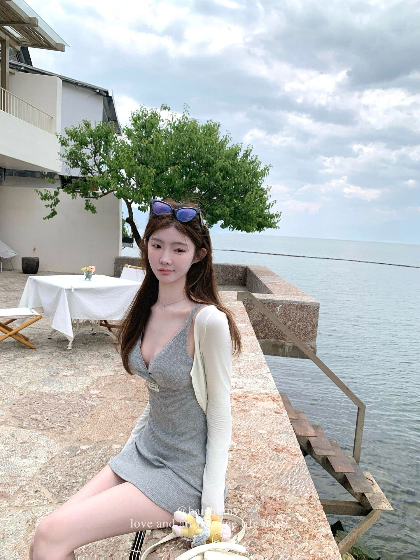 구덩이 기사 자카드 원단 가슴 패드 순수한 욕망 버터 과일 녹색 v 칼라 슬립 미니 스커트 여성 여름 구덩이 기사 몸매 가꾸기 슬림해 보이는 상세 이미지 28