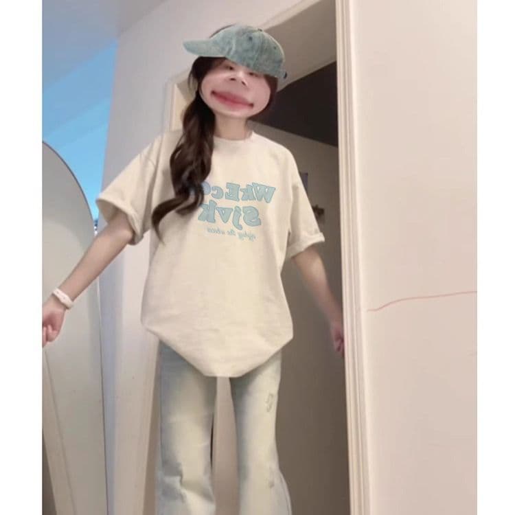 220 그램 남자 바 면 반팔 티셔츠 여름 새로운 디자인 센스 자수 꽃에서 길다 루즈핏 라운드 넥 맨위 여성 의류 이미지 3