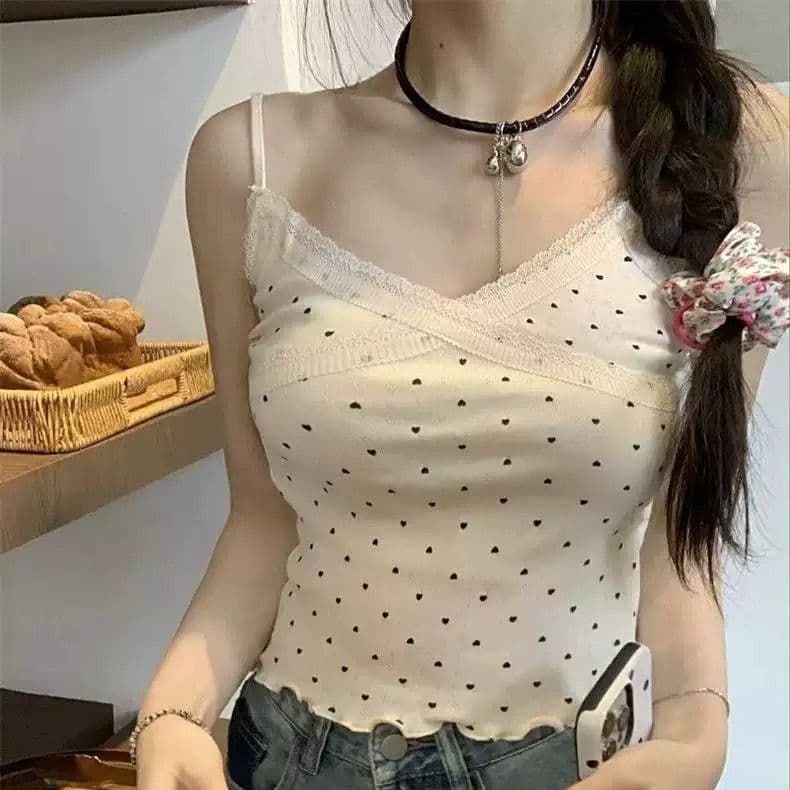 순수한 욕망 바람 레이스 측면 꽃무늬 캐미솔 벨트 가슴 패드 여름 몸매 가꾸기 디스플레이 얇은 스타일 아름다움 뒤로 만나는 맨위 이미지 3