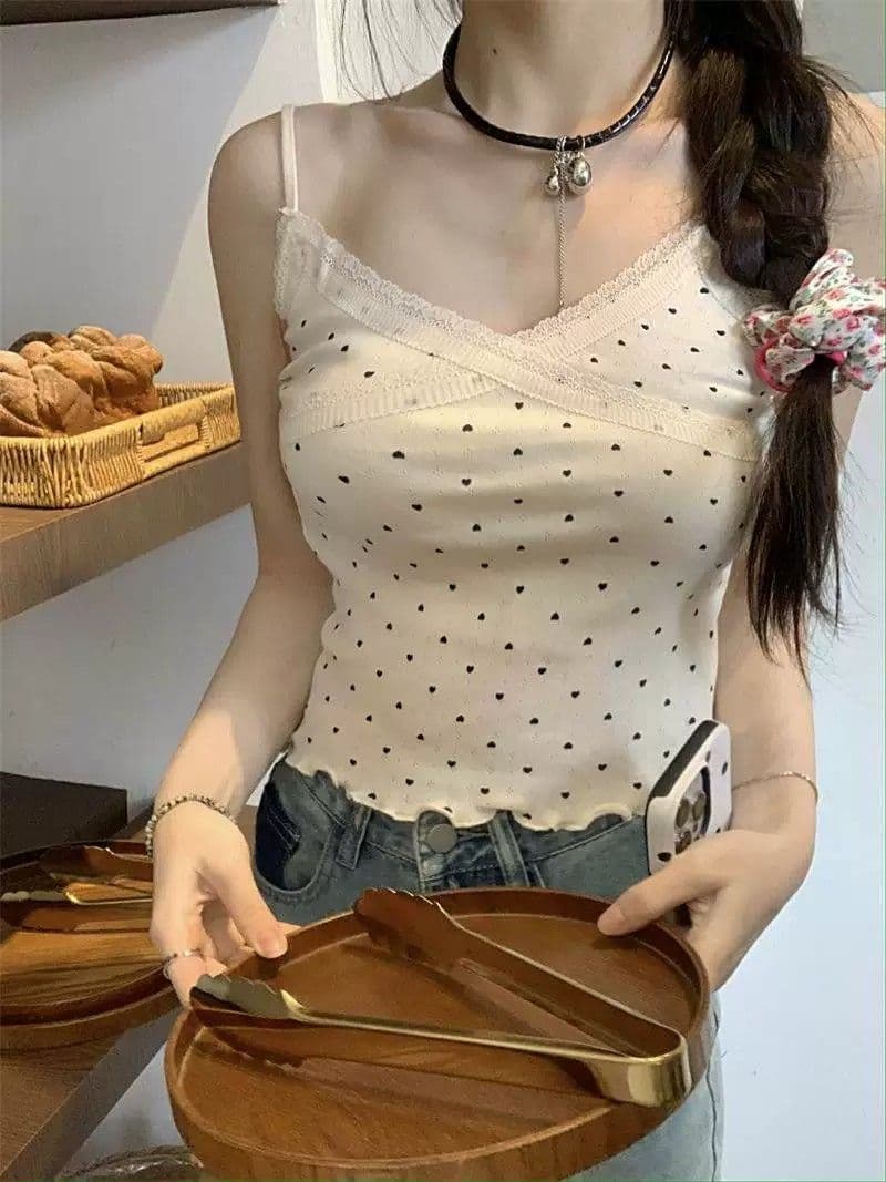 순수한 욕망 바람 레이스 측면 꽃무늬 캐미솔 벨트 가슴 패드 여름 몸매 가꾸기 디스플레이 얇은 스타일 아름다움 뒤로 만나는 맨위 상세 이미지 6
