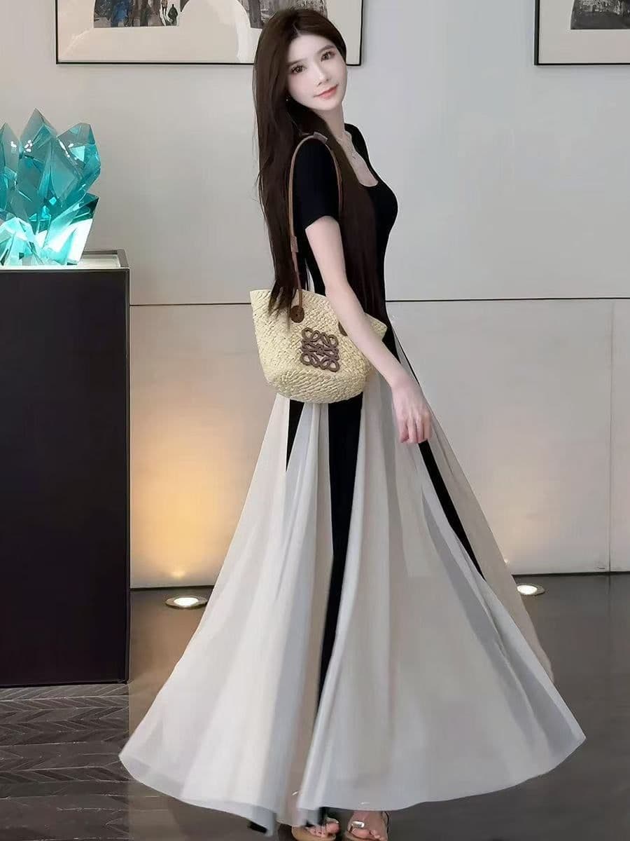 낭만주의 마술 법률가 분위기 가져 가라. 회전율 디자인 센스 싸움 망사 점프 슈트 롱 스커트 2026 여름 상세 이미지 2