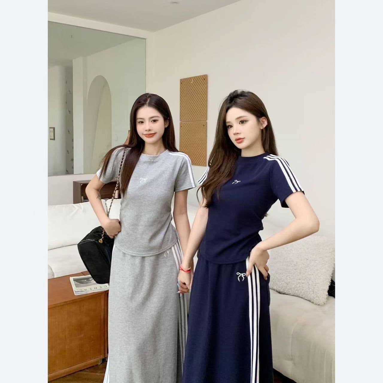 한 부서 여름 착용 가져 가라. 전체 집합 티셔츠 여성 2026 여름 새로운 지방 mm 슬림해 보이는 운동 캐주얼 세트 드레스 이미지 5