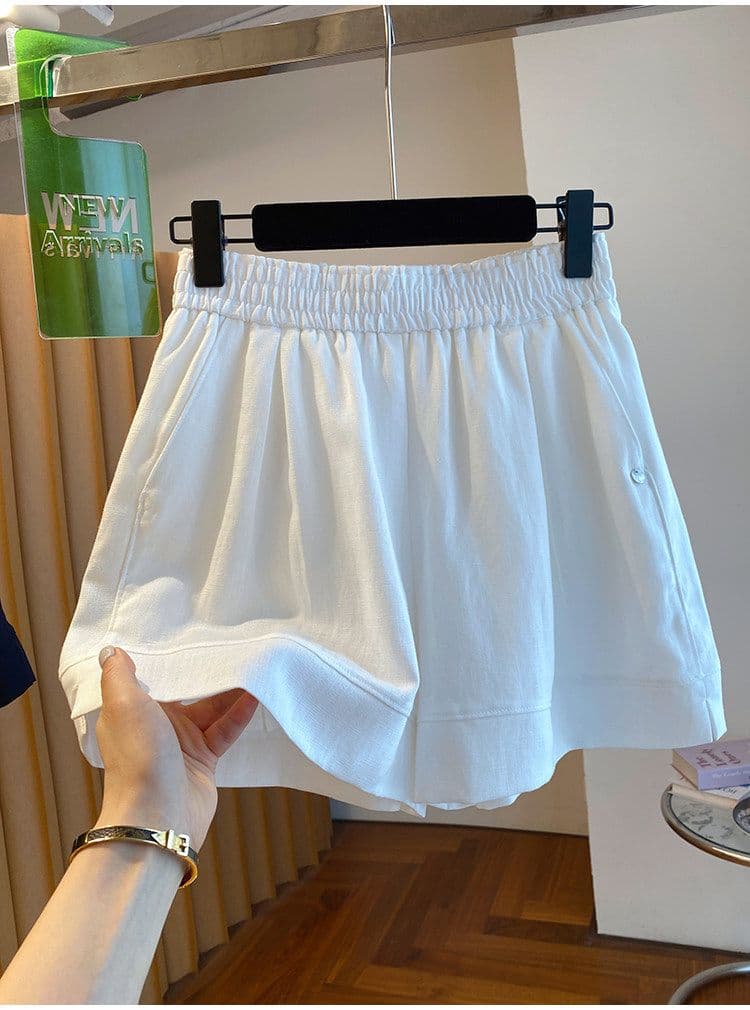 원본 원단 네리 특별 빅 사이즈 300 근 반바지 여성 여름 2026 새로운 루즈핏 와이드 레그 팬츠 상세 이미지 12