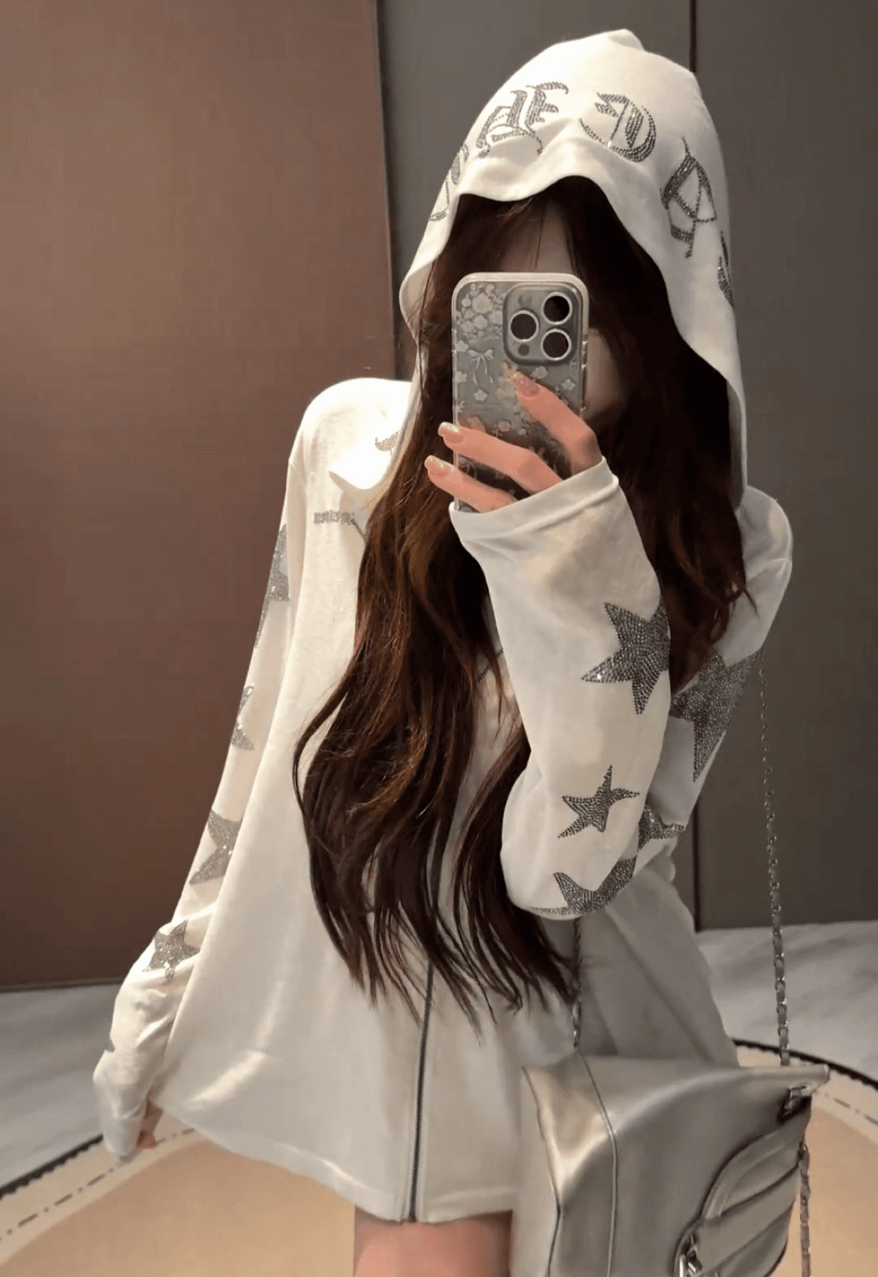 핫픽스 검 지퍼 헤드 총 색상 지퍼 광저우 눈꽃 면 자외선 차단 블라우스 여성 상세 이미지 2