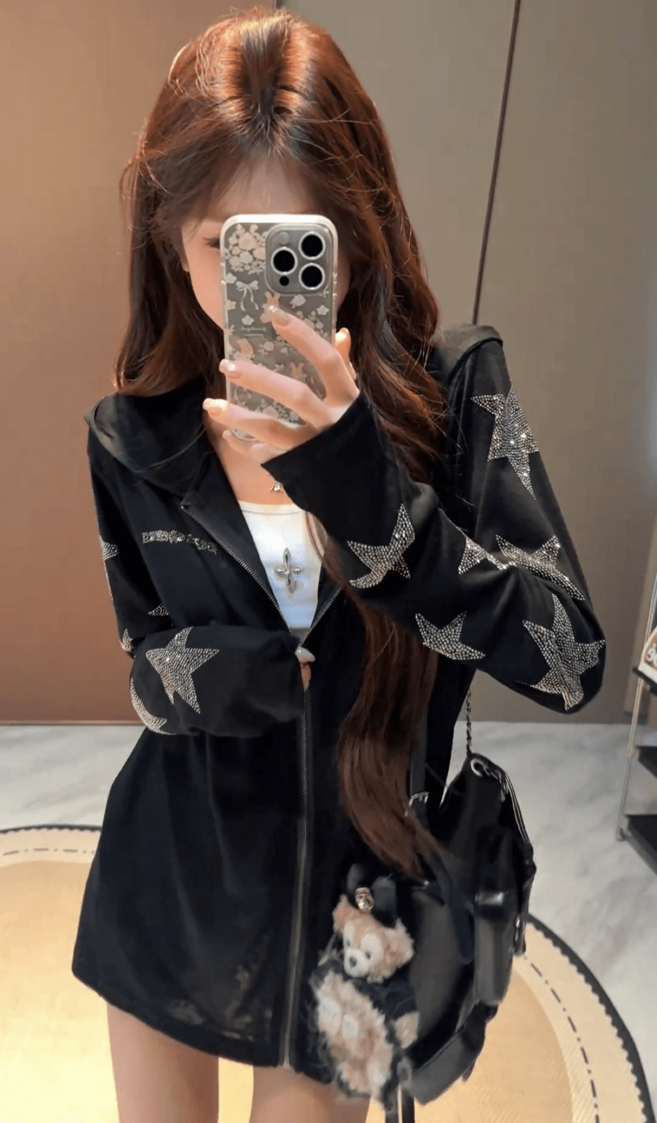 핫픽스 검 지퍼 헤드 총 색상 지퍼 광저우 눈꽃 면 자외선 차단 블라우스 여성 상세 이미지 8
