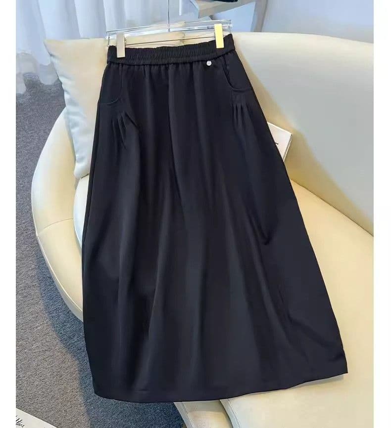 3 차원 허리 하이웨이스트 반신 스커트 빅 사이즈 밴딩 꽃밭 치마 루즈핏 슬림해 보이는 패션 다용도 A라인 스커트 상세 이미지 10