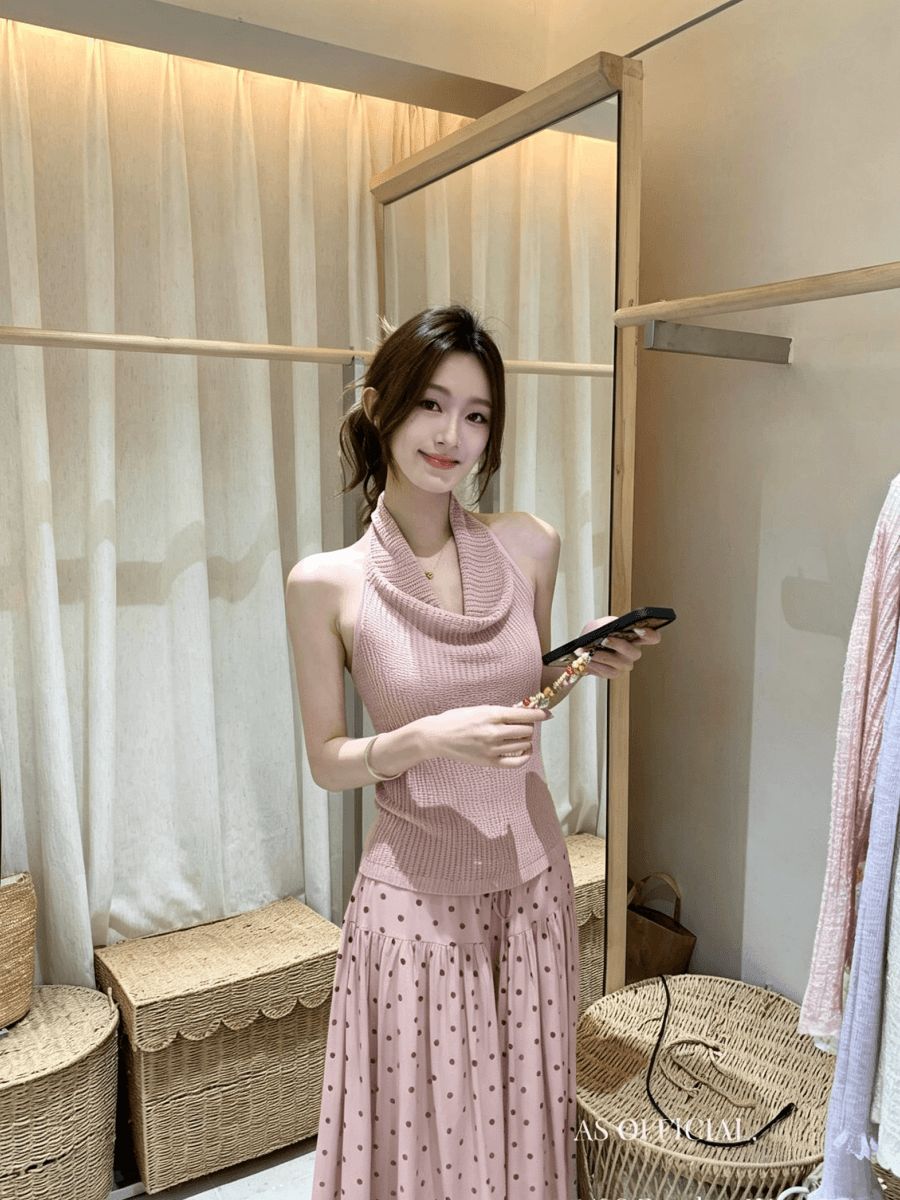 프랑스식 익스트림 제인 바람 행침 목 흔들다 칼라 니트 조끼 여성 2026 여름 민소매 품격 우아함 다용도 맨위 상세 이미지 5