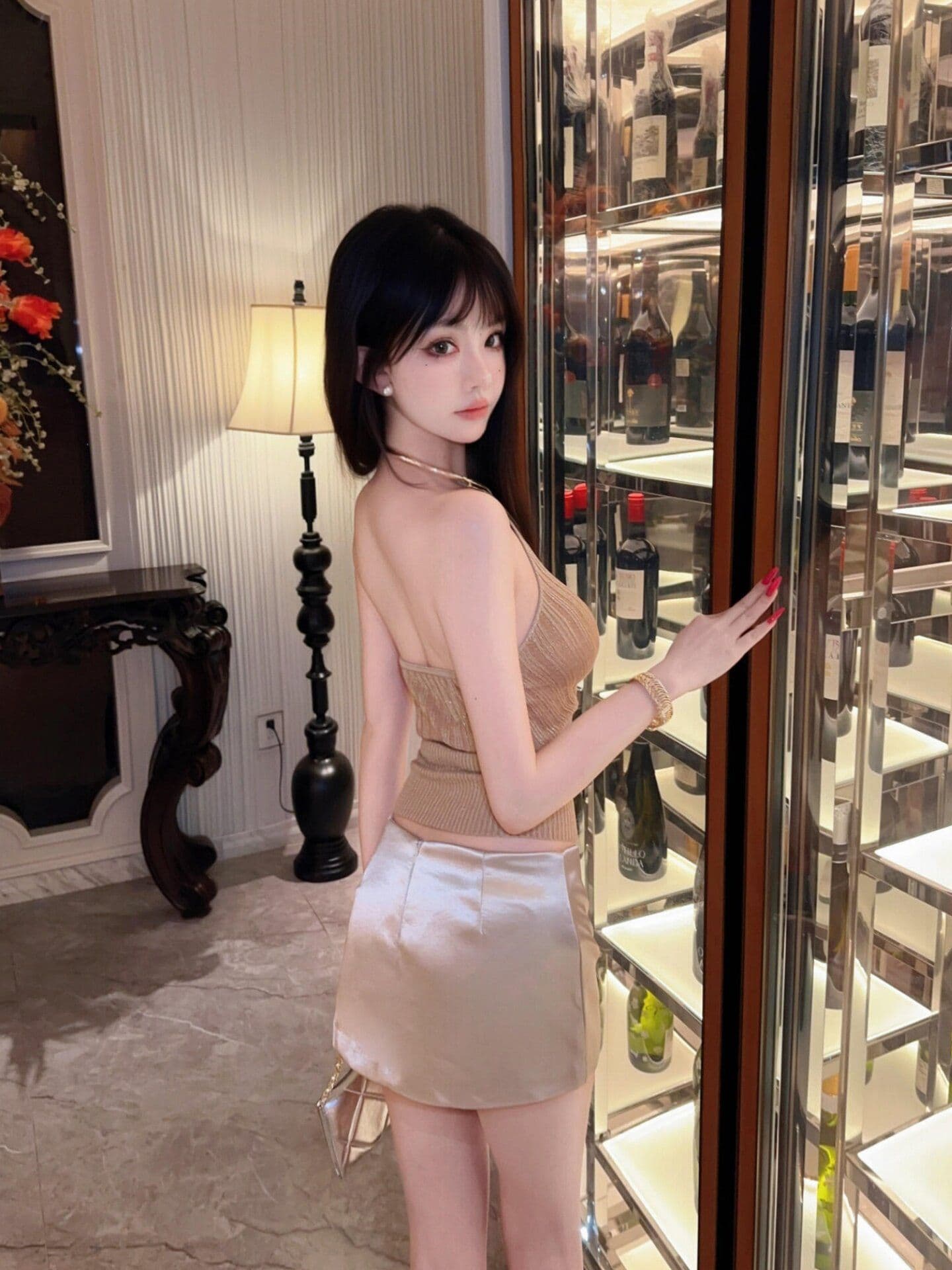 금속 행침 목 니트 캐미솔 여름 프랑스식 빛 럭셔리 명문 여성 바람 품격 몸매 가꾸기 아름다운 핫걸 맨위 상세 이미지 5