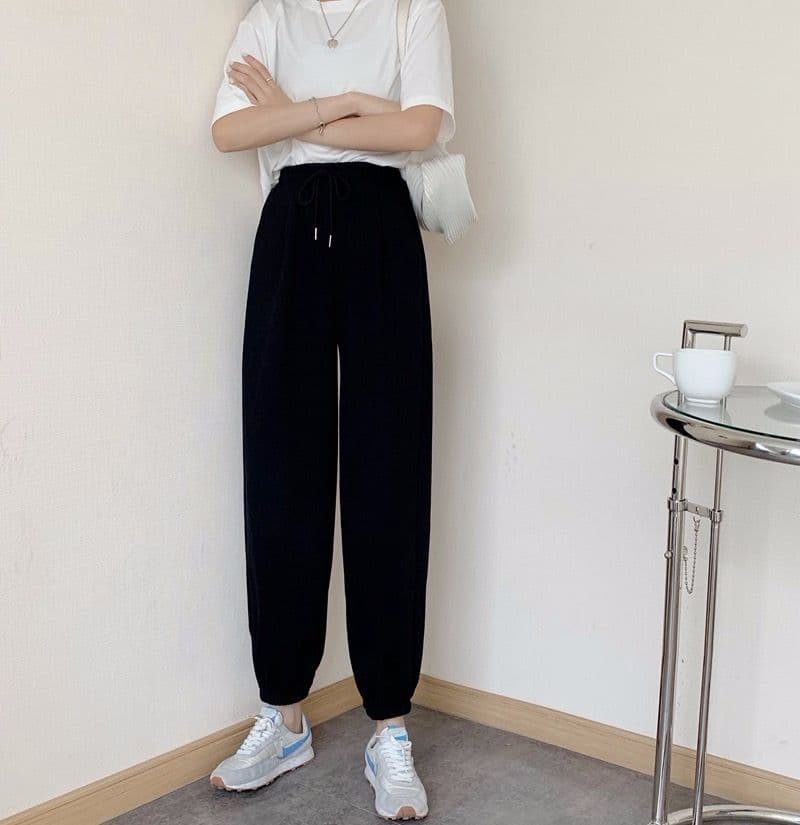 하이웨이스트 운동 바지 여성 루즈핏 조거 봄 가을 학생 회색 캐주얼 바지 다용도 하렘 바지 여성 상세 이미지 12