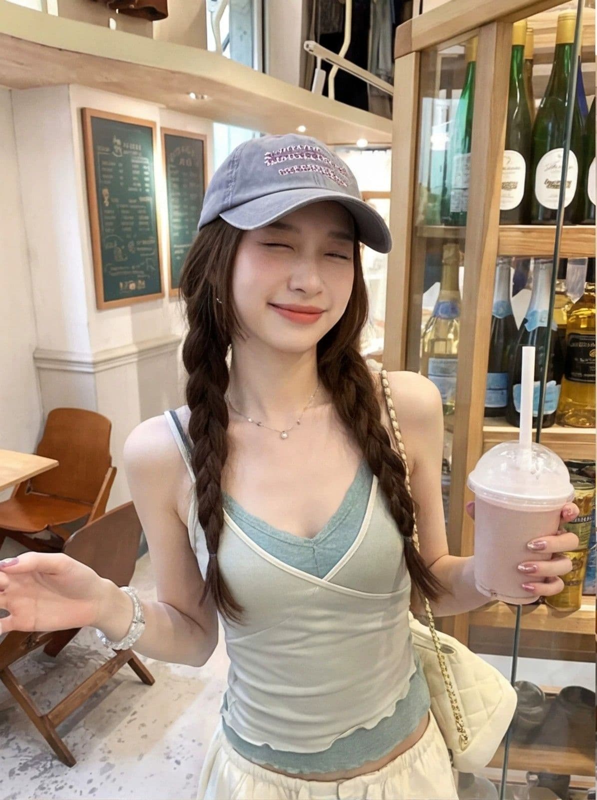 핫걸 순수한 욕망 레이스 조각 캐미솔 여름 스택 착용 센스 페이크 레이어드 몸매 가꾸기 아름다운 조끼 맨위 트렌디 상세 이미지 1