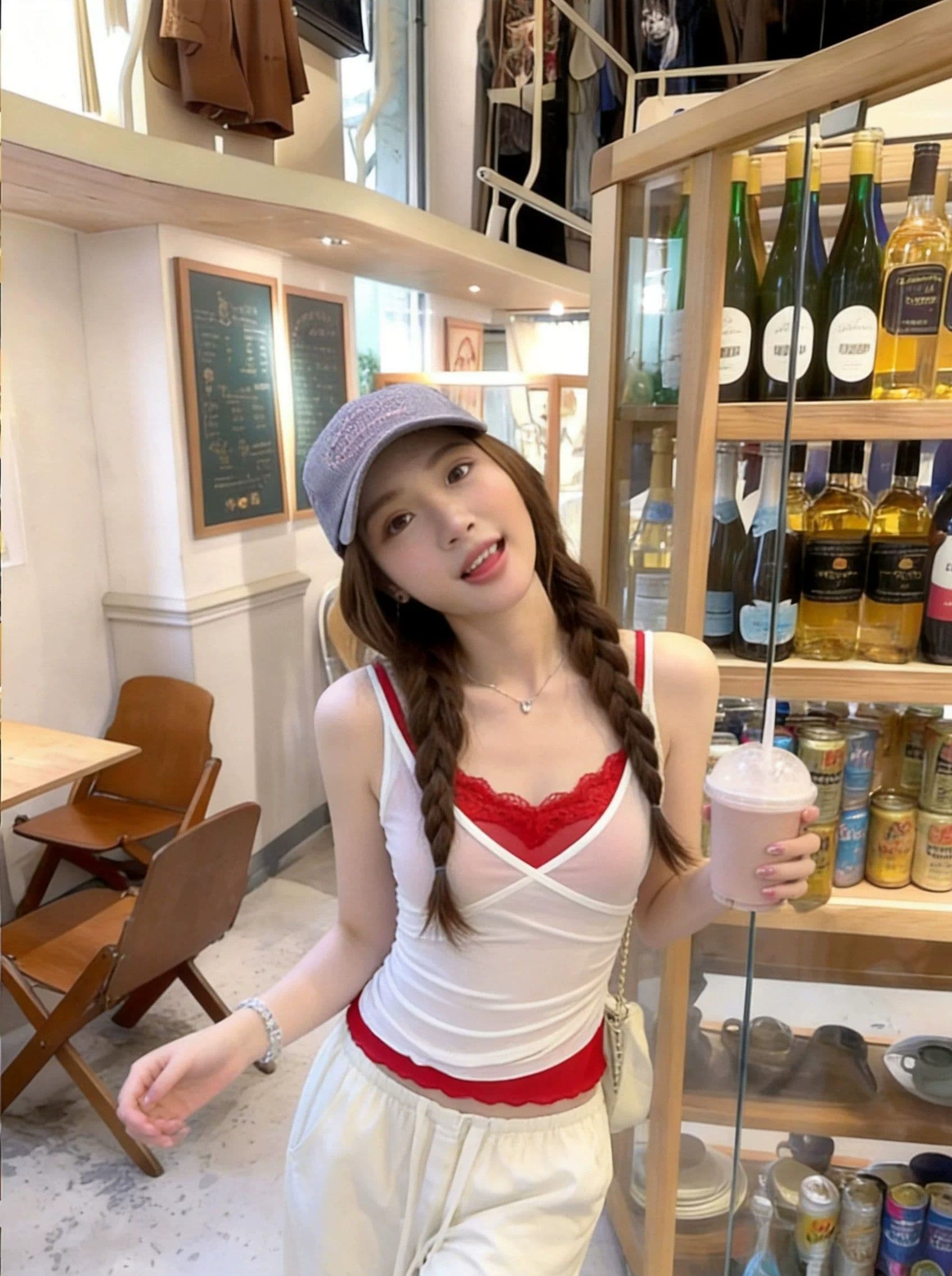 핫걸 순수한 욕망 레이스 조각 캐미솔 여름 스택 착용 센스 페이크 레이어드 몸매 가꾸기 아름다운 조끼 맨위 트렌디 상세 이미지 12