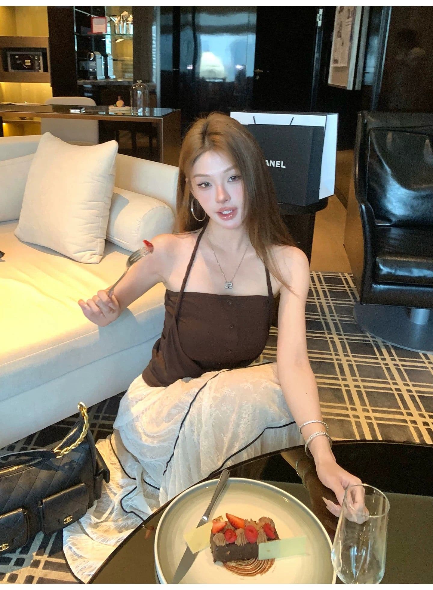 260 그램 사람들 면 행침 목 스타일 페이크 레이어드 튜브탑 캐미솔 핫걸 로드 중 여름 디자인 센스 작은 대중 맨위 상세 이미지 11