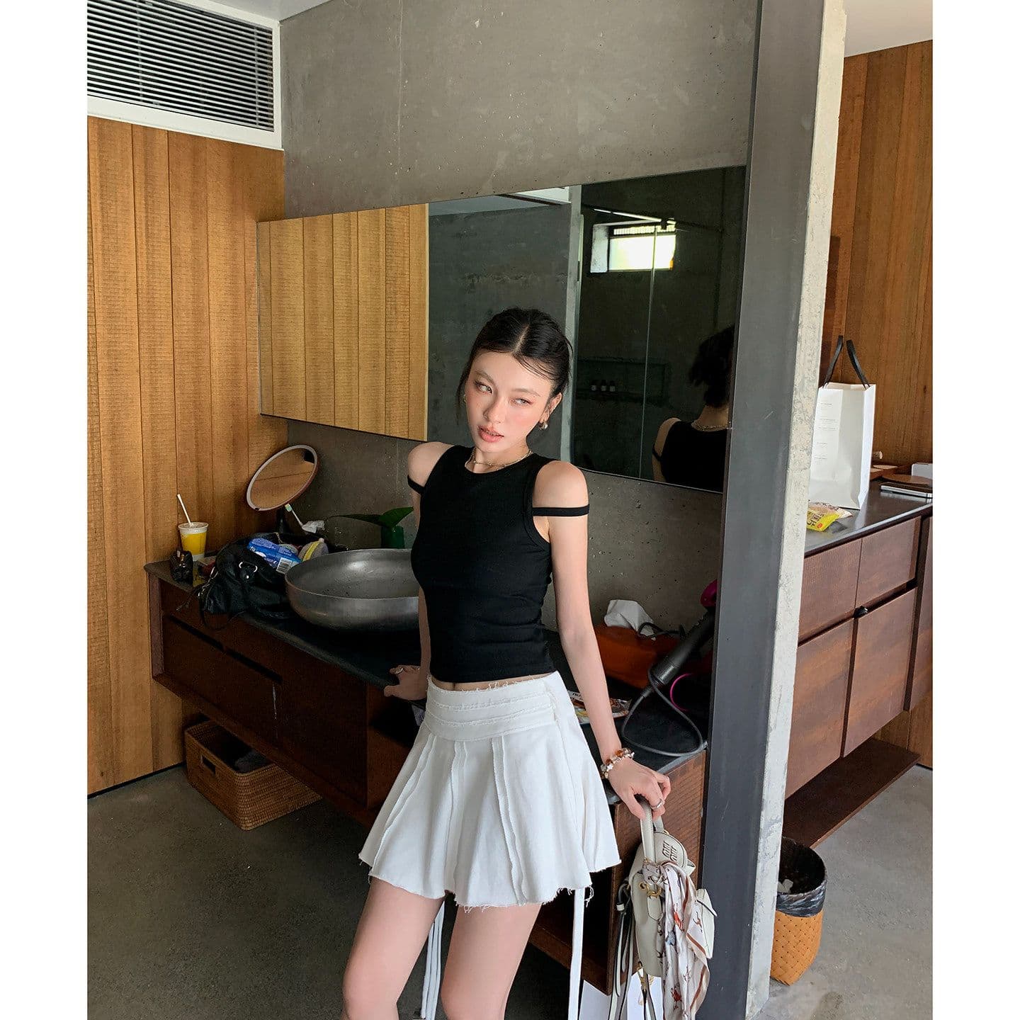 260 그램 사람들 면 순수한 욕망 바람 섹시함 핫걸 민소매 오프숄더 조끼 여성 여름 새로운 몸매 가꾸기 슬림해 보이는 맨위 상세 이미지 3