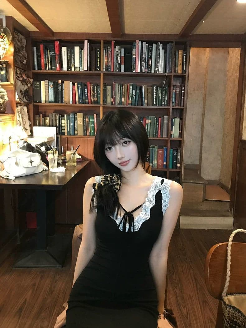260 그램 사람들 면 여름 핫걸 몸매 가꾸기 슬림해 보이는 레이스 조각 여성 드레스 V넥 패션 외국 가스 길다 치마 상세 이미지 5