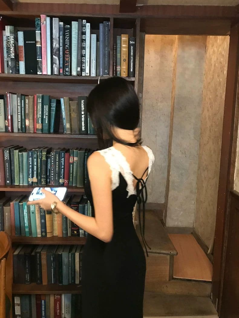 260 그램 사람들 면 여름 핫걸 몸매 가꾸기 슬림해 보이는 레이스 조각 여성 드레스 V넥 패션 외국 가스 길다 치마 상세 이미지 10