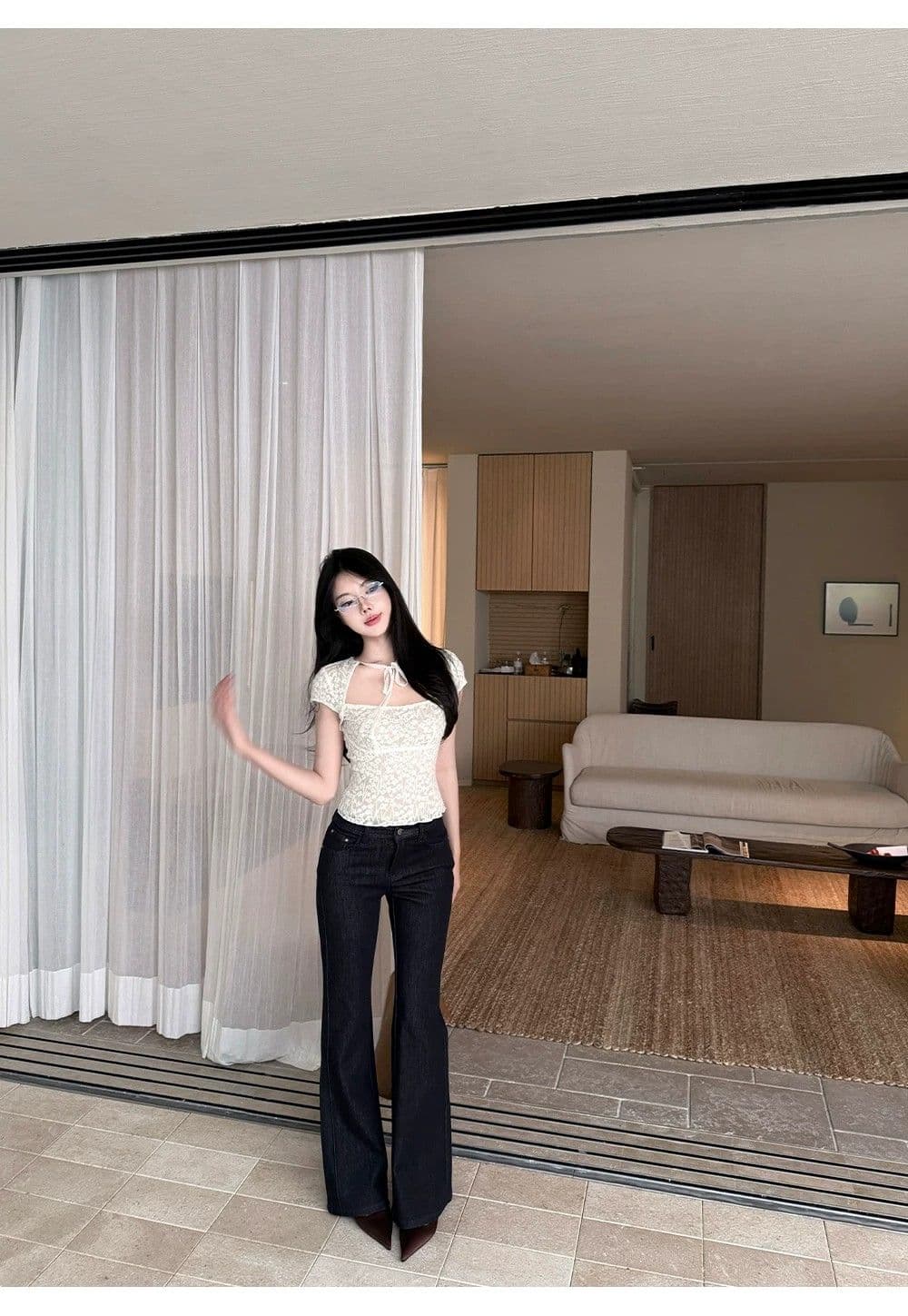 원본 원단 것 있음 안감 디자인 센스 무거운 작업 레이스 작은 셔츠 여성 여름 품격 슬림해 보이는 반팔 맨위 상세 이미지 18