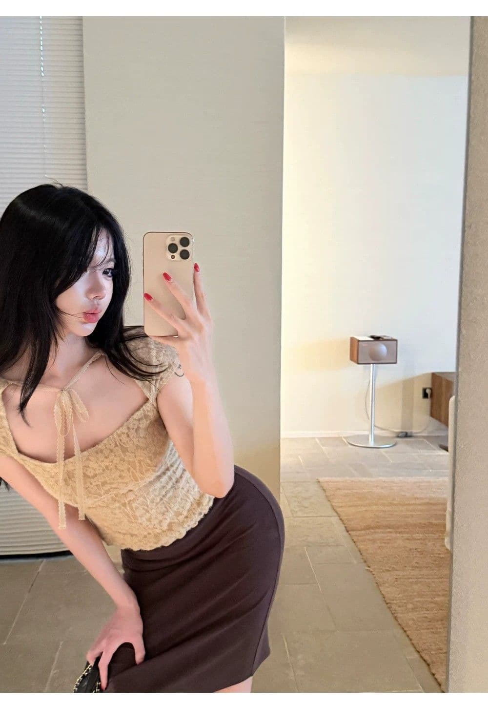 원본 원단 것 있음 안감 디자인 센스 무거운 작업 레이스 작은 셔츠 여성 여름 품격 슬림해 보이는 반팔 맨위 상세 이미지 22
