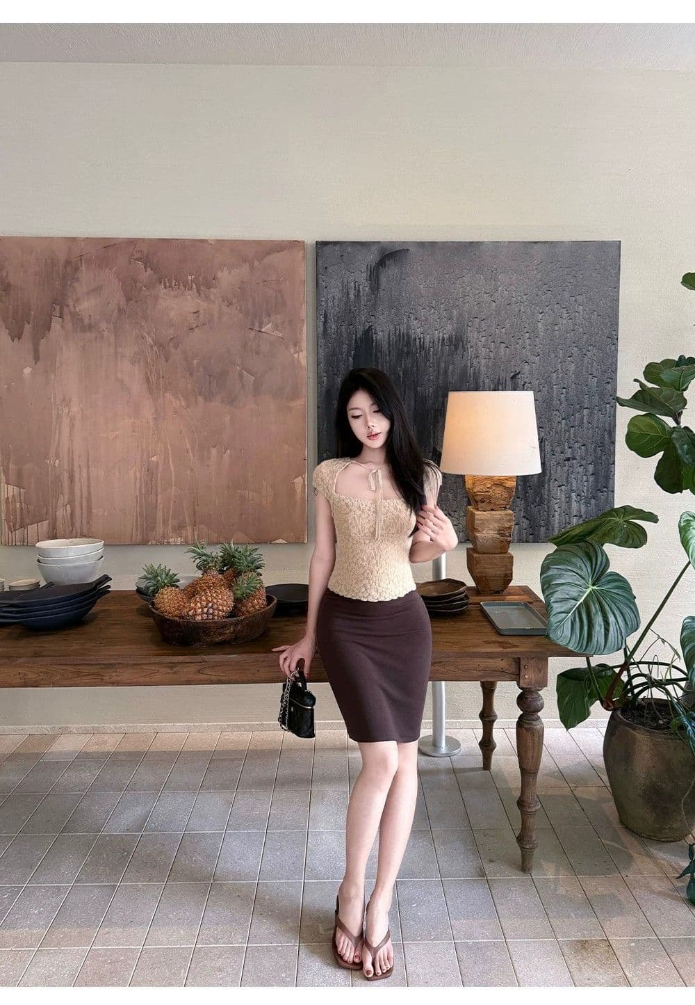 원본 원단 것 있음 안감 디자인 센스 무거운 작업 레이스 작은 셔츠 여성 여름 품격 슬림해 보이는 반팔 맨위 상세 이미지 29