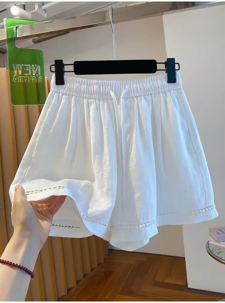 원본 원단 특별 빅 사이즈 300 근 반바지 여성 여름 외출용 루즈핏 캐주얼 와이드 레그 팬츠 통기성 핫 바지