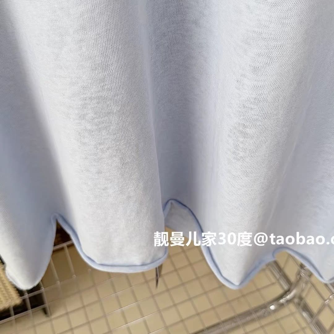 눈꽃 면 특별 빅 사이즈 300 근 중간 길이 t 루즈핏 단색 맨위 여름 볼륨 측면 반소매 티셔츠 여성 이미지 5