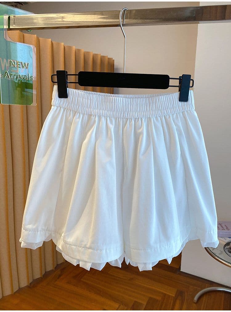 원본 원단 특별 빅 사이즈 300 근 반바지 여성 여름 루즈핏 단어 버전 와이드 레그 팬츠 프릴 핫 바지 상세 이미지 10