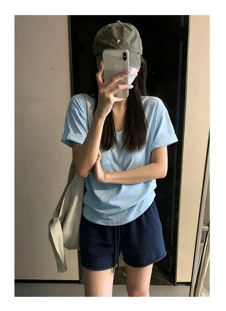 회색 볼륨 측면 펌프 로프 운동 바람 3 점 반바지 여성 여름 얇은 새로운 하이웨이스트 슬림해 보이는 한 마디 캐주얼 와이드 레그 팬츠 이미지 2