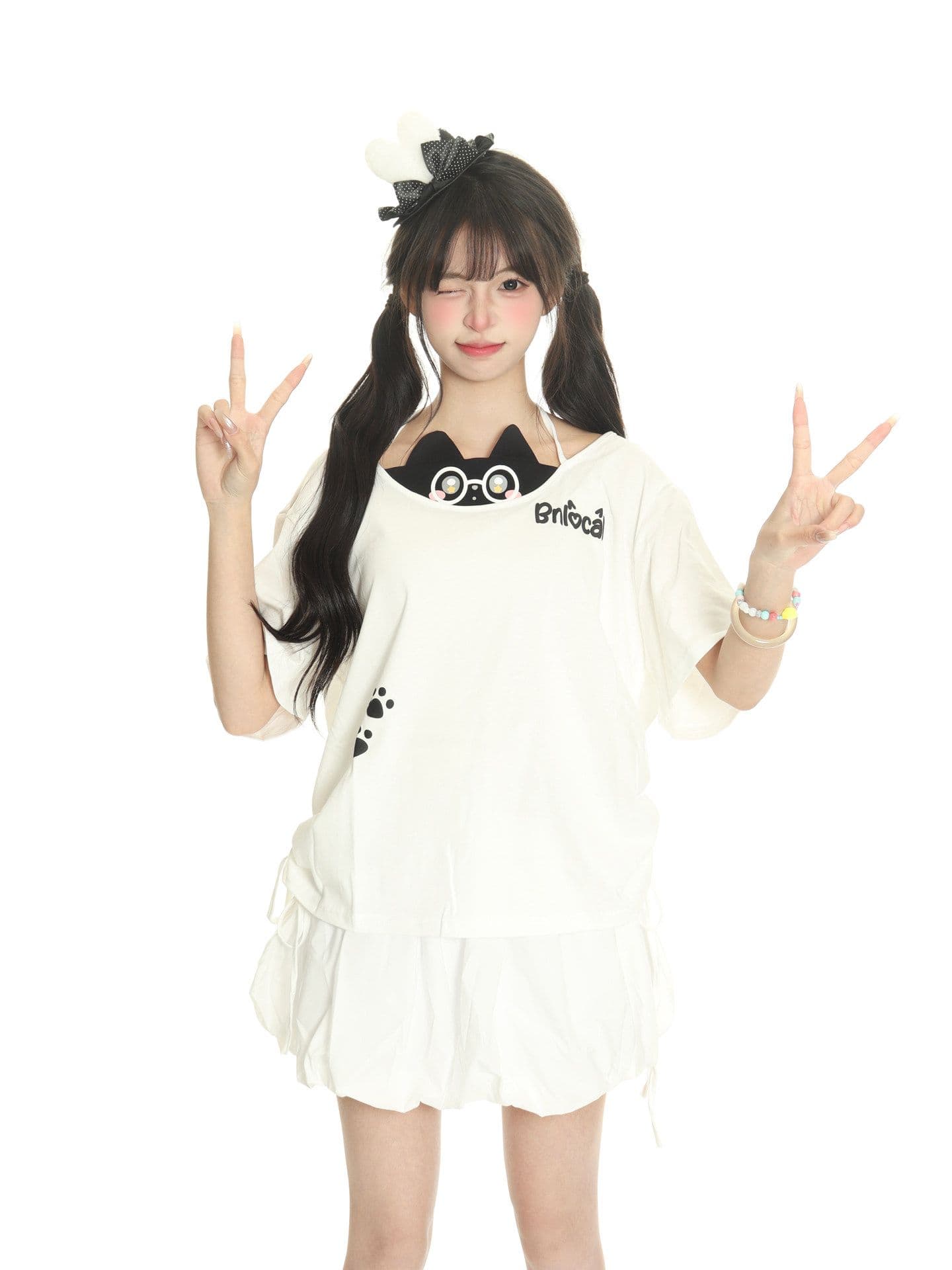 반팔 티셔츠 여성 의류 여름 새로운 디자인 센스 몸매 가꾸기 슬림해 보이는 배색 삽입 어깨 소매 u 칼라 맨위 상세 이미지 9